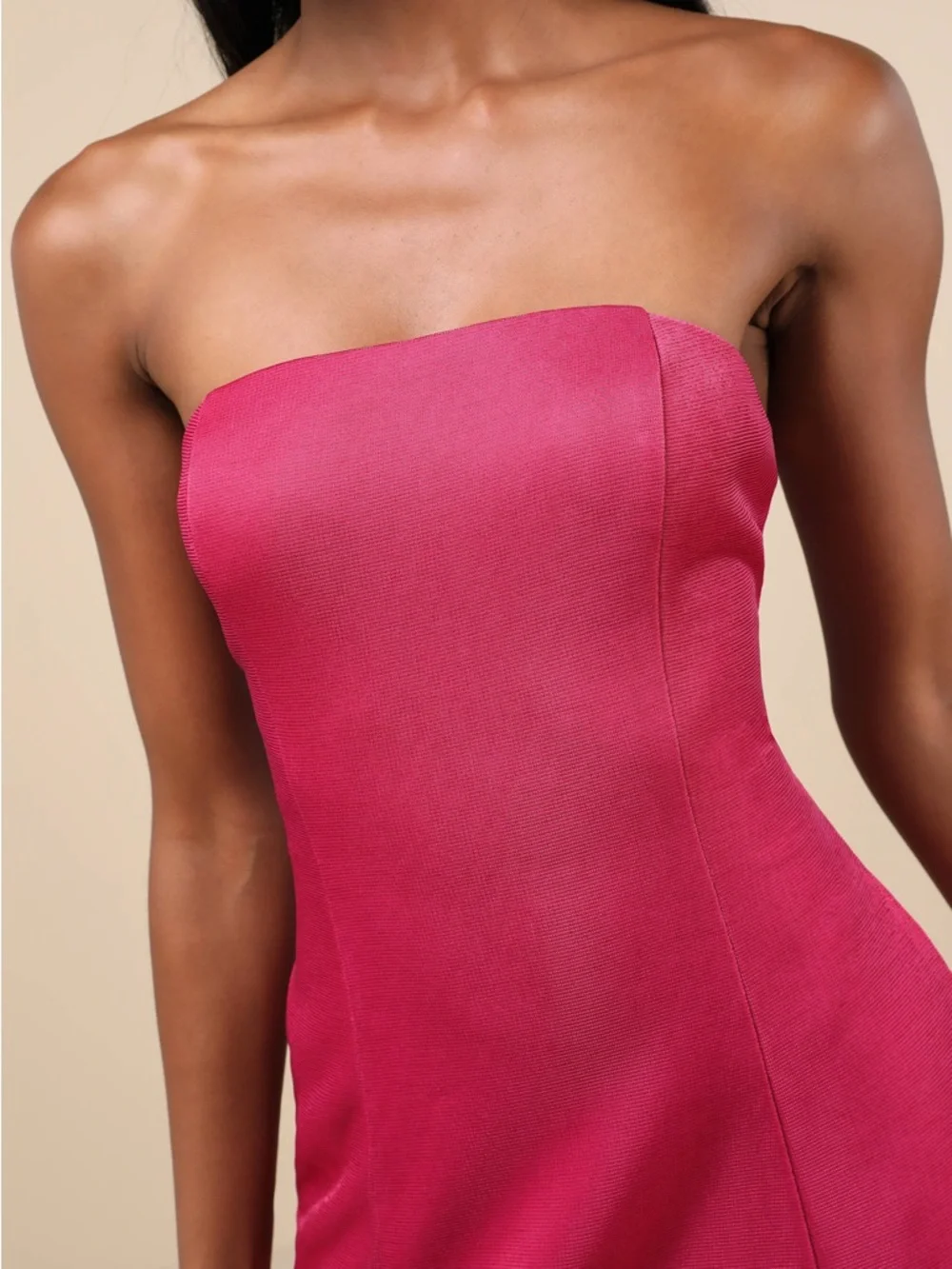 Lulu's Stunning Reputation Shiny Magenta Mini Dress With Pockets - Picture 2 of 12